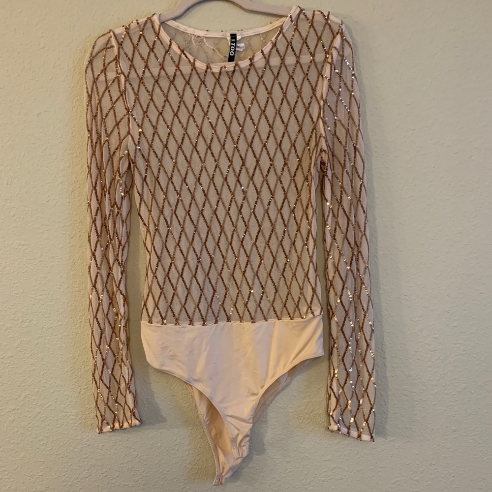 Sheer sequin bodysuit